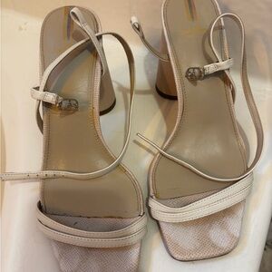 Sam Edelman Cream Strappy Heels